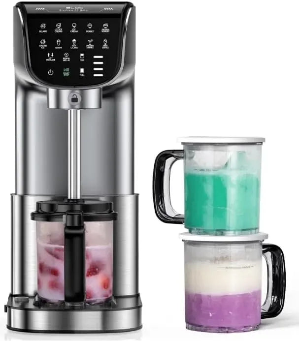 10-in-1 Edelstahl, Gelato, 3 BPA-frei, Sorbet, Frozen Yogurt, Eismaschine Edelstahl