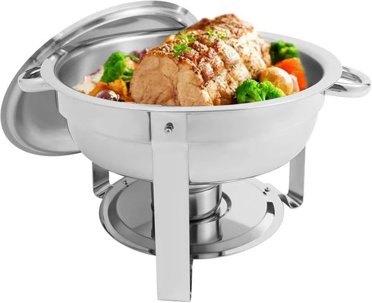 Chafing Dish Warmhaltebehälter, 41cm, 5 L, Warmhaltefunktion, Gastronomie, Edelstahl, Silber