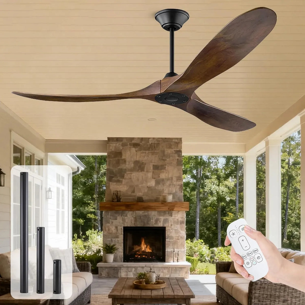 Ventilator, 152cm, Outdoor, leise, Geräuscharmer Reversibler DC-Motor