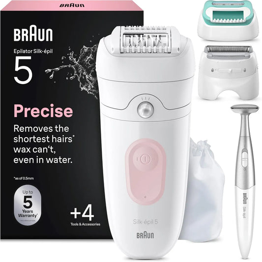 Braun Epilierer, IP65, Epilierer Damen Silk·épil 5, Einfache Haarentfernung