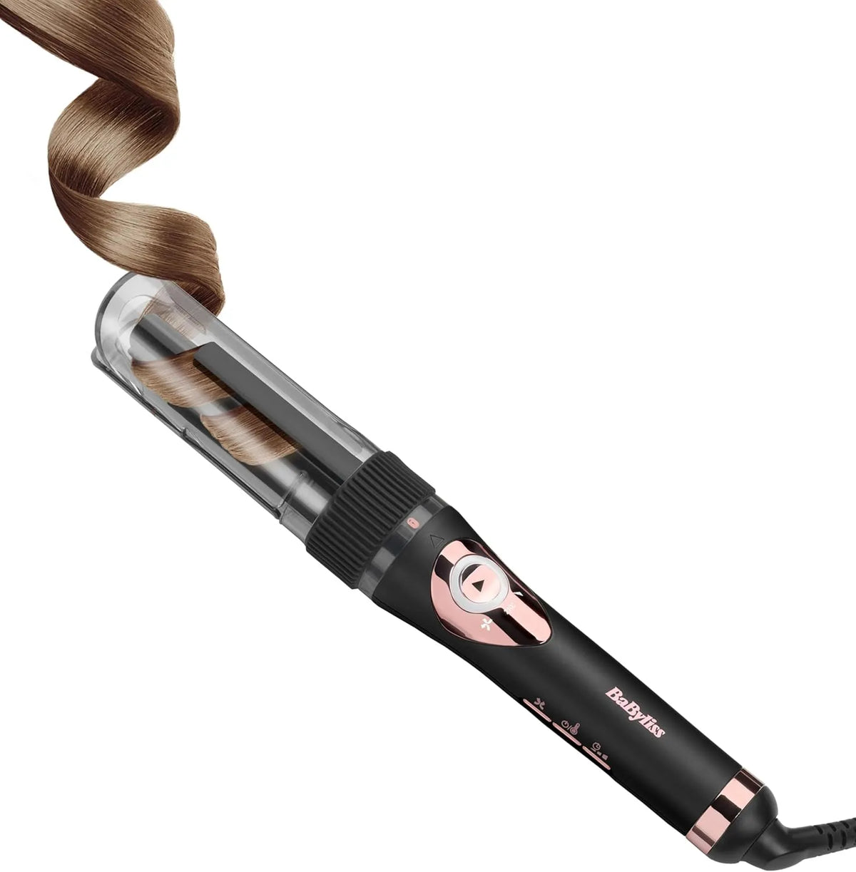 C1031E mit Automatikbetrieb Lockenstab, für BaByliss Curl Secret Lite, einfaches und schnelles Haarstyling, 5 Heizstufen bis zu 210°C, Schwarz &