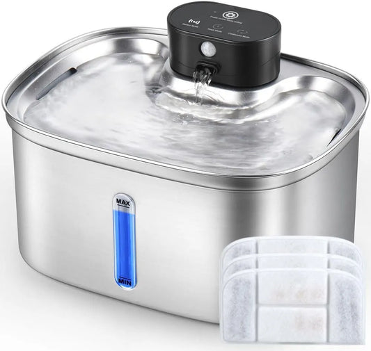 g/5L 5000mAh Wasserspender, Filter, Pumpe, Akku, 5 L, 791.1 g, leise, Edelstahl, kabellos, für Katzen & Hunde