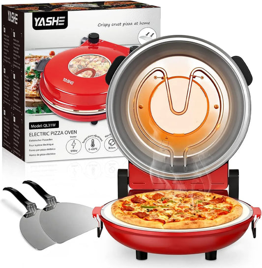 Elektrischer Pizzaofen, 1200 W, YASHE, Pizza in 4–6 Mins