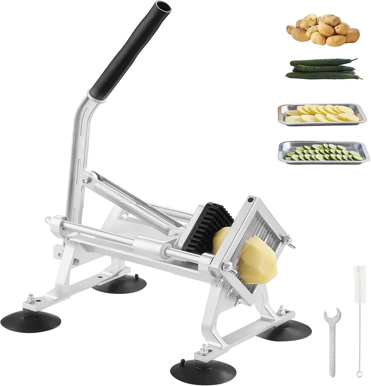 VEVOR Gemüseschneider, Obstschneider, gewerblich, Edelstahl, aluminium, für Radieschen