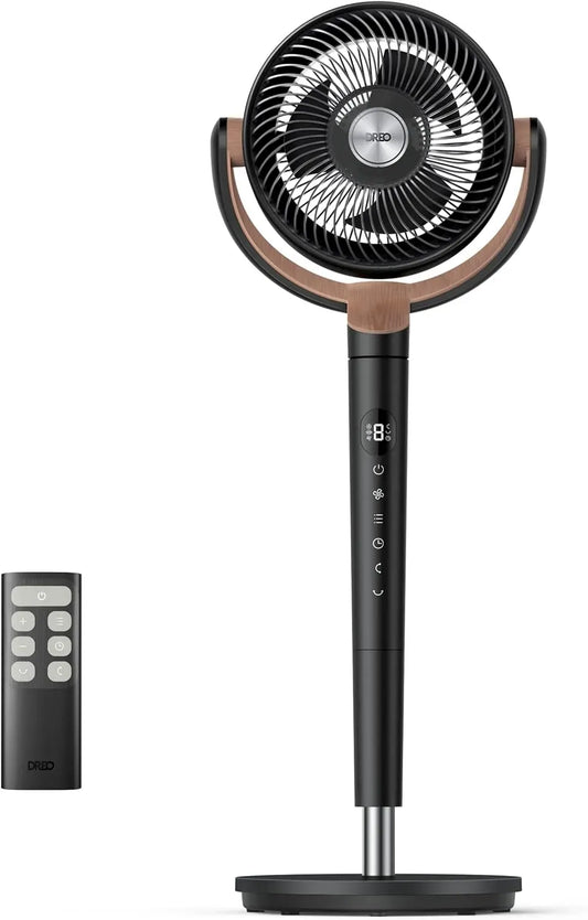 Ventilator, 102cm, 1615 m³/h, 23 dB, DREO 27M 89-102cm, leise, 1615 m³/h Luftvolumen Echt Turbo-Luftzirkulator Fans, Höhe 3 Modi 8-Geschwindigkeit