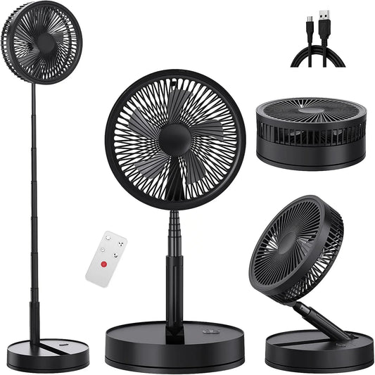 Ventilator, 21,8 cm, tragbar, USB, leise, 8000 mAh, faltbar, wiederaufladbar, USB-Akku