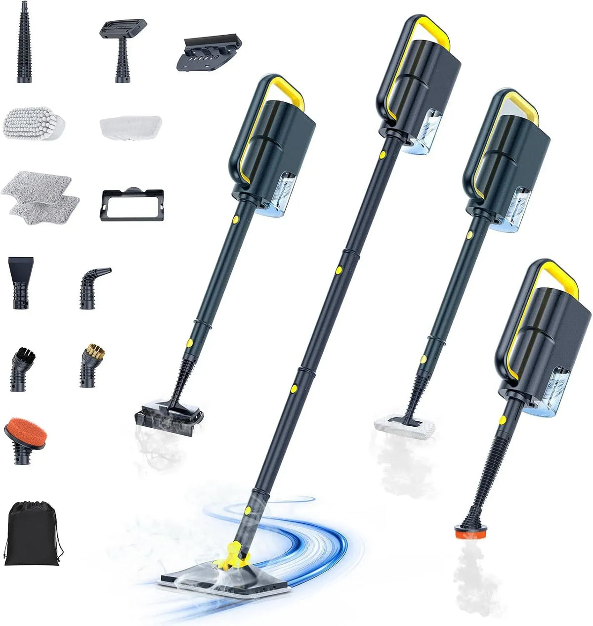 Dampfreiniger 10s 2-Stufen-Dampfgarer, Grill, Einsatz auf Böden, in Küche, Auto und an Fenstern, 350 ml und zum Reinigen von Böden, Grillrosten