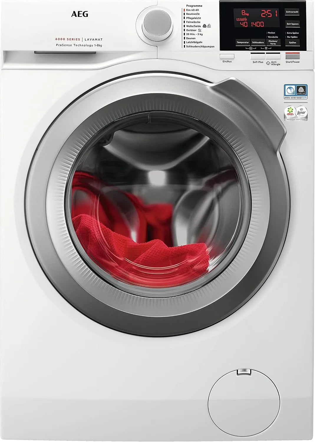 AEG L6FBA648 Waschmaschine, 8,0 kg, Kindersicherung, leise
