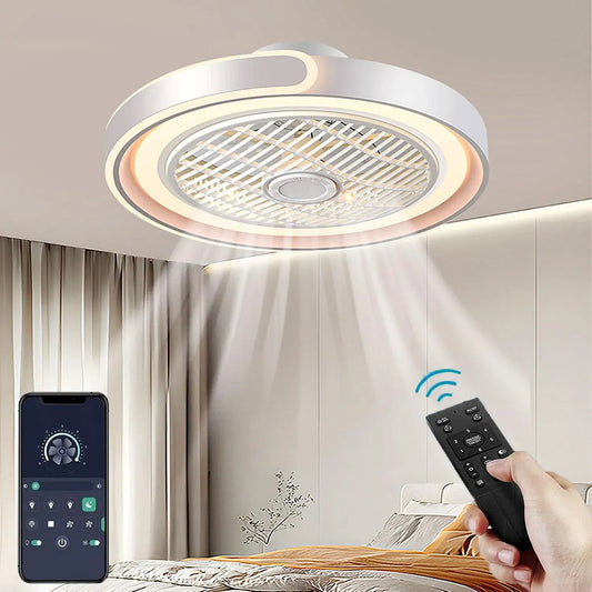 Ventilator, 72 W, ASJK 6-Gang, Timer, leise, Weiß, App und Fernbedienung; 72 W, 7200 lm, Dimmbar