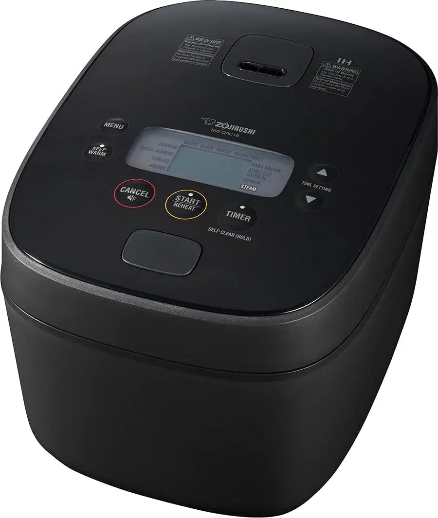 QAC18 Induktions-Reiskocher, Wärmer, elektrischer Reiskocher, 10 Tassen, Wärmefunktion, Schwarz, für 10 Tassen, Zojirushi