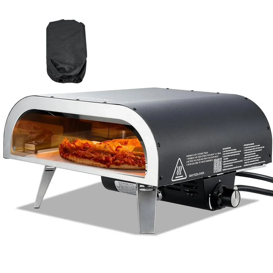 VEVOR Elektrischer Pizzaofen, 12 Zoll, tragbar, Outdoor, Camping, Schwarz