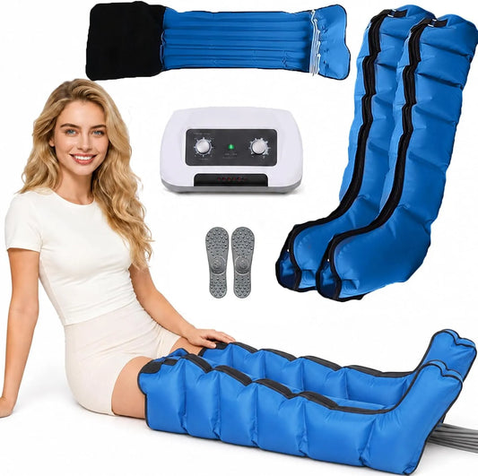 30-240mmHg Lymphdrainage Gerät, Beinmassagegerät, gewerblich, Blau, für Zuhause