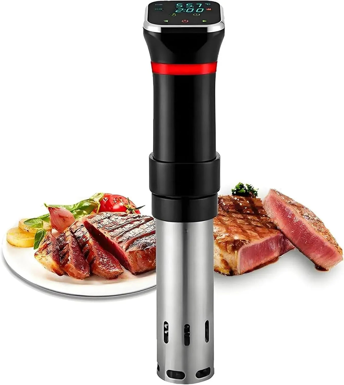 Sous-Vide-Garer, Präzisionsgarer, Sous-vide-Kochgerät, 1100 W, Timer, Thermostat, leise, Edelstahl, Wärmefunktion
