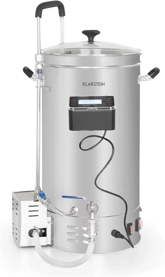 Klarstein Bierbrauanlage, Umwälzpumpe, Gärbehälter, 30 L, 2500 W, Touch-Bedienung, Timer, Edelstahl
