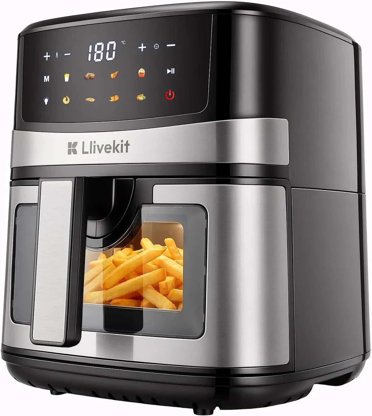 Heißluftfritteuse, 7 L, LLIVEKIT, Touch-Bedienung, 8 Kochprogramme